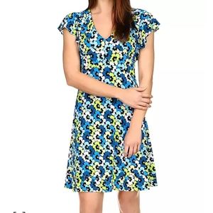 Michael Kors Limeade floral short sleeve dress size small NEW with tags NWT